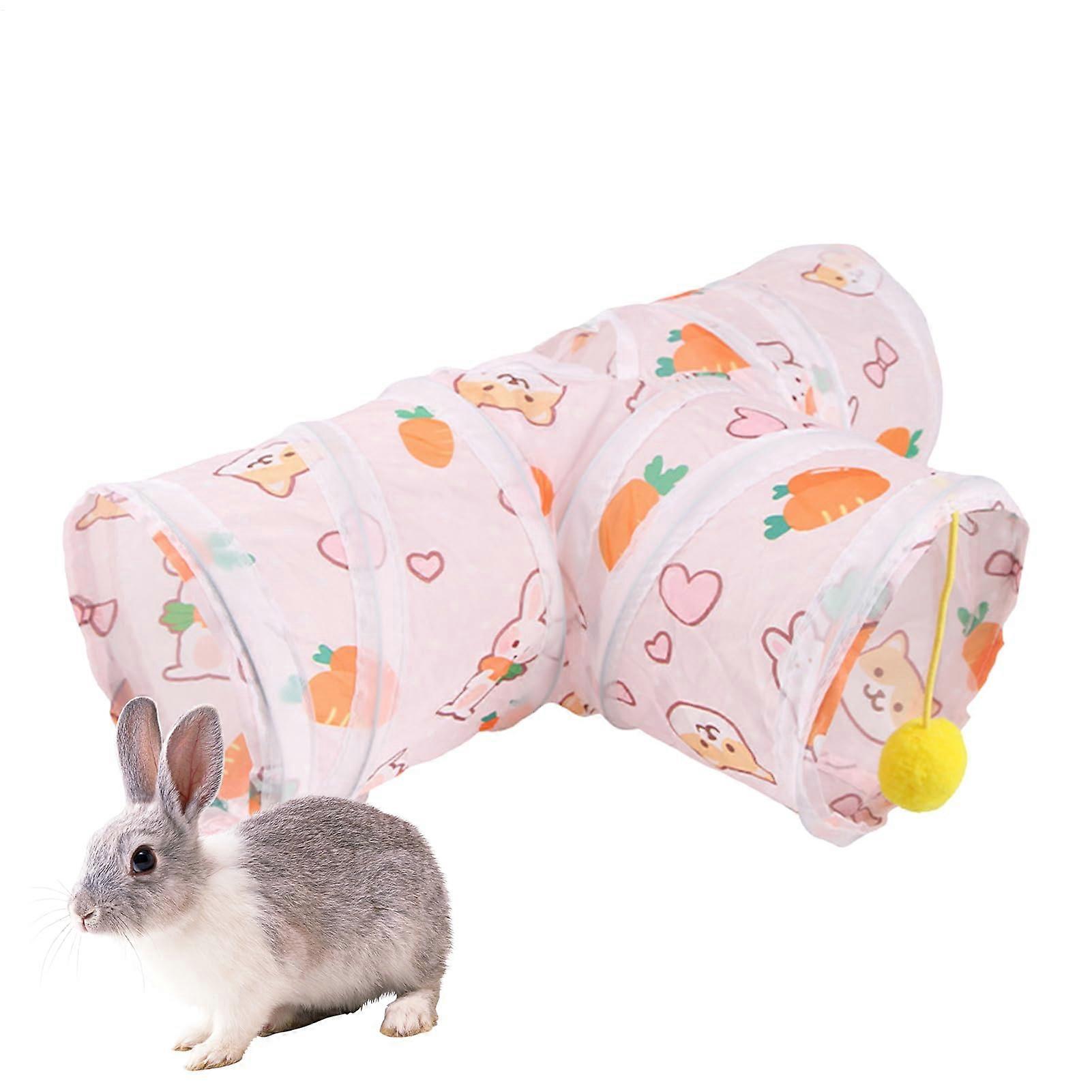 Rabbit Tunnel for Indoor Rabbits, Foldable Pet Play Tunnel, Durable Hideaway Tube for Small Pets, Multi-Color Design