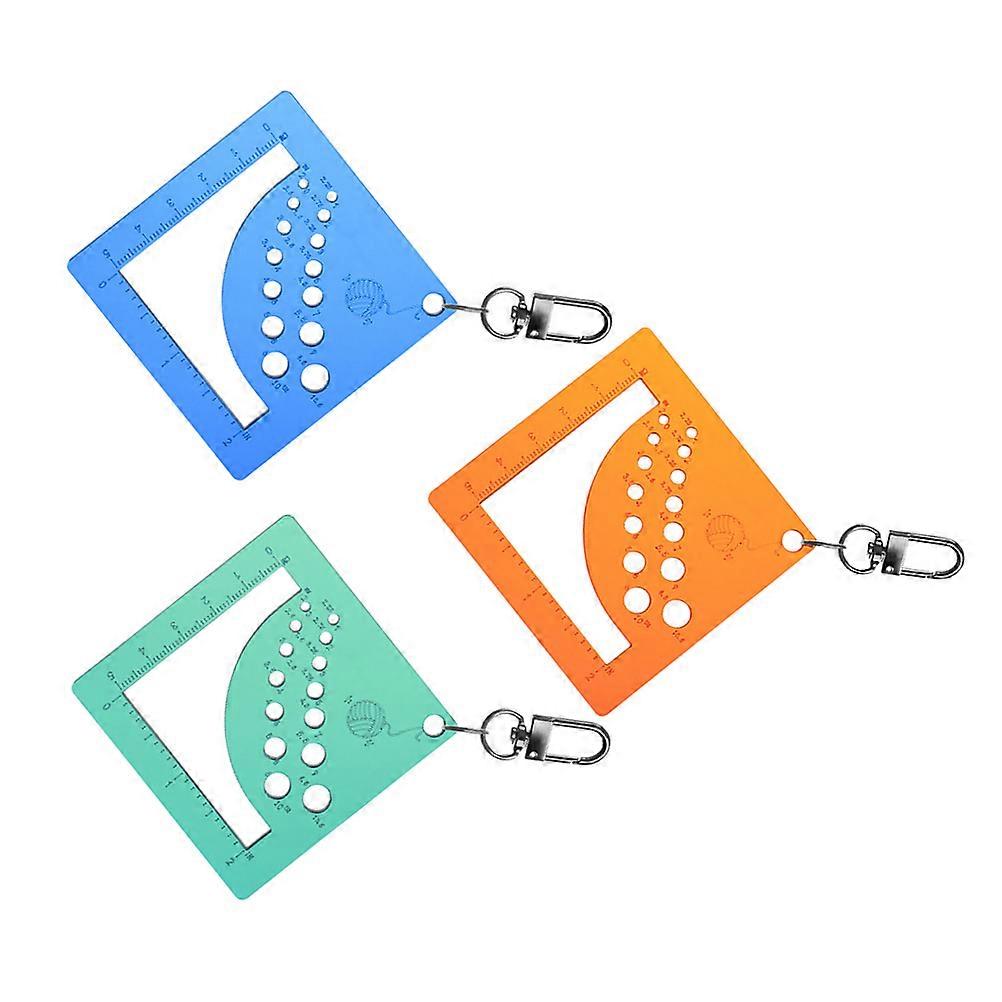 Measuring Knitting Needle Ruler Durable Plastic Material Square Shape Ideal For Knitting Enthusiasts 7.00X7.00X0.10CM 3Pcs