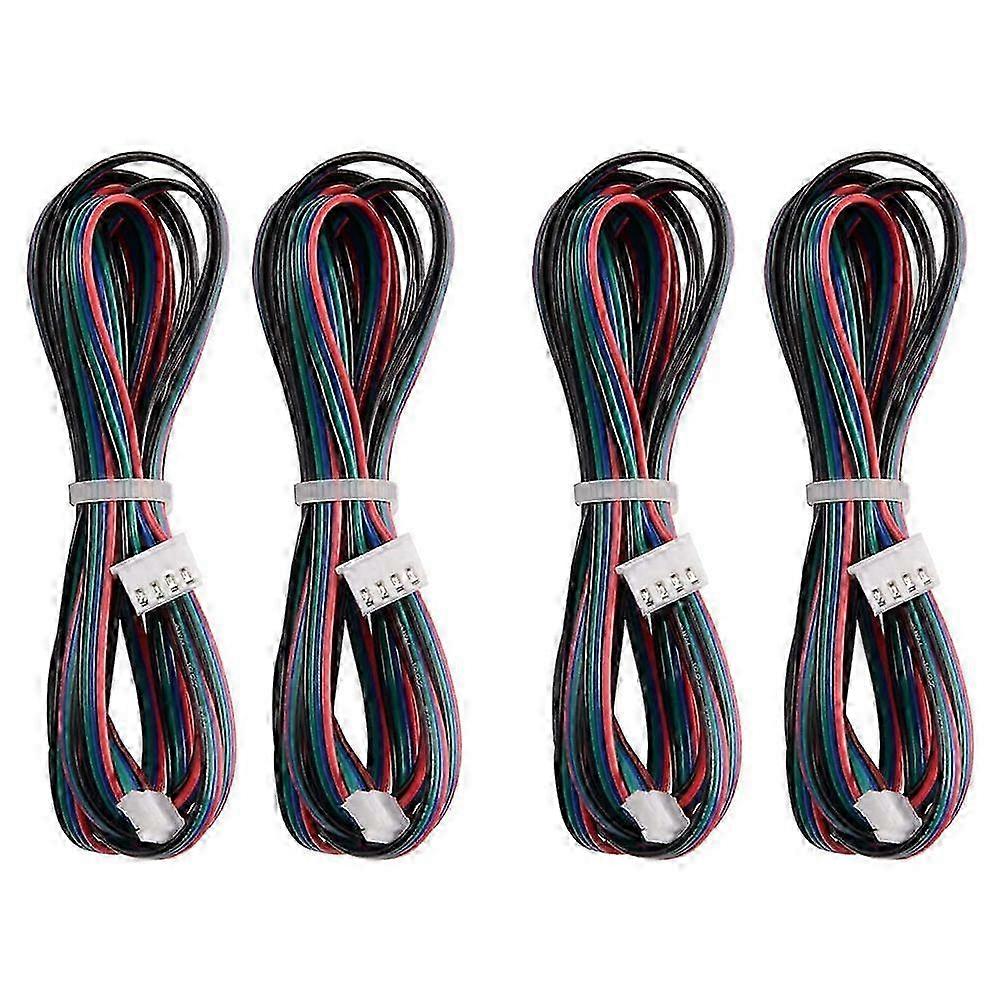 4Pcs 2M 4Pin to 6Pin Motor Connector Cables for 3D Printers White Terminal Wires XH2.54 to XH2.0 Parallel Wiring Solution