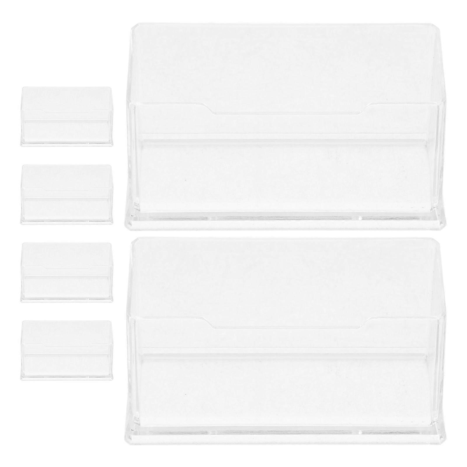 6pcs Acrylic Business Card Holder – Transparent Desktop Organizer Stand for Office Tabletop, Stylish Storage for
