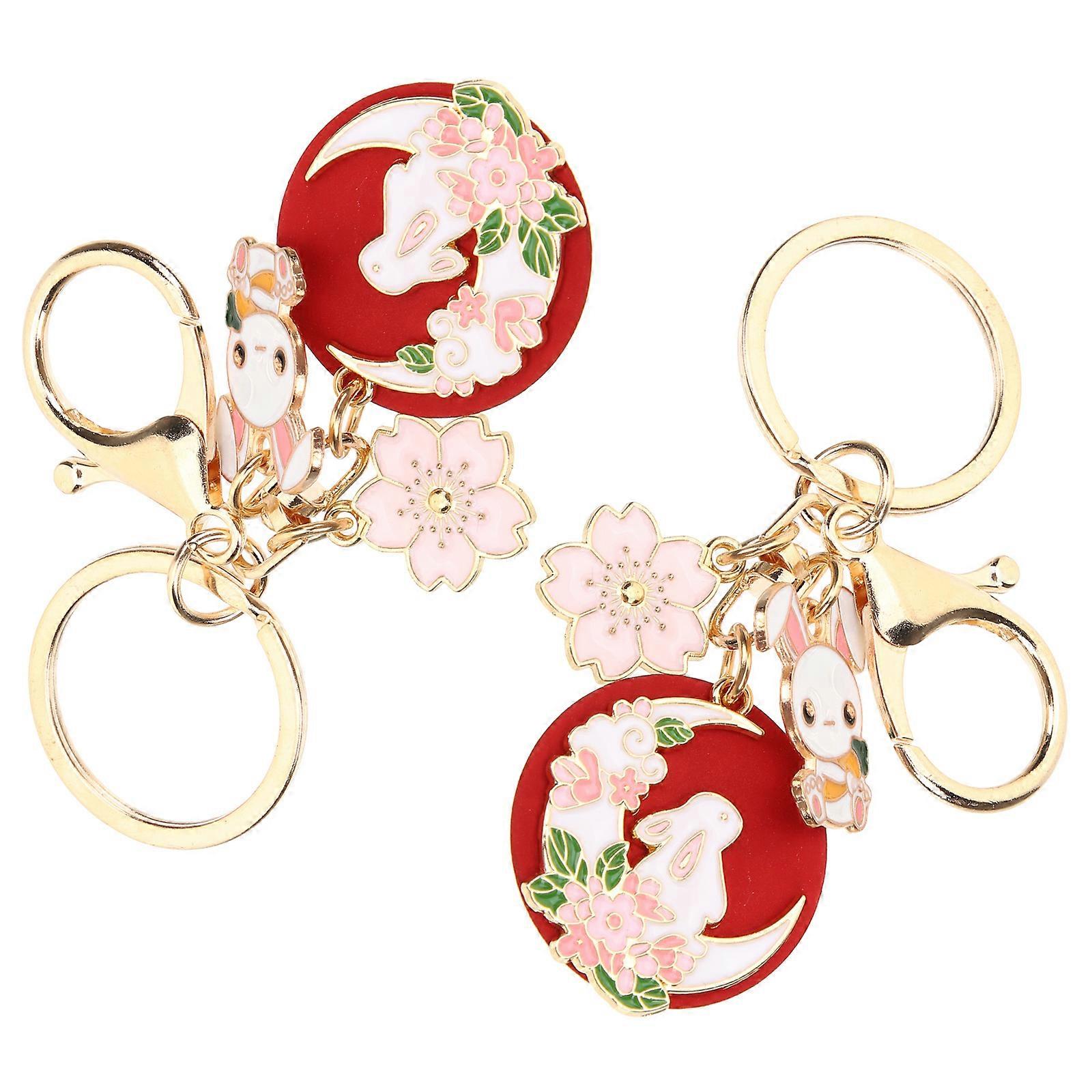 Pink Metal Rabbit Keychain for Decoration with Lovely Pendant Perfect for and Everyday Use