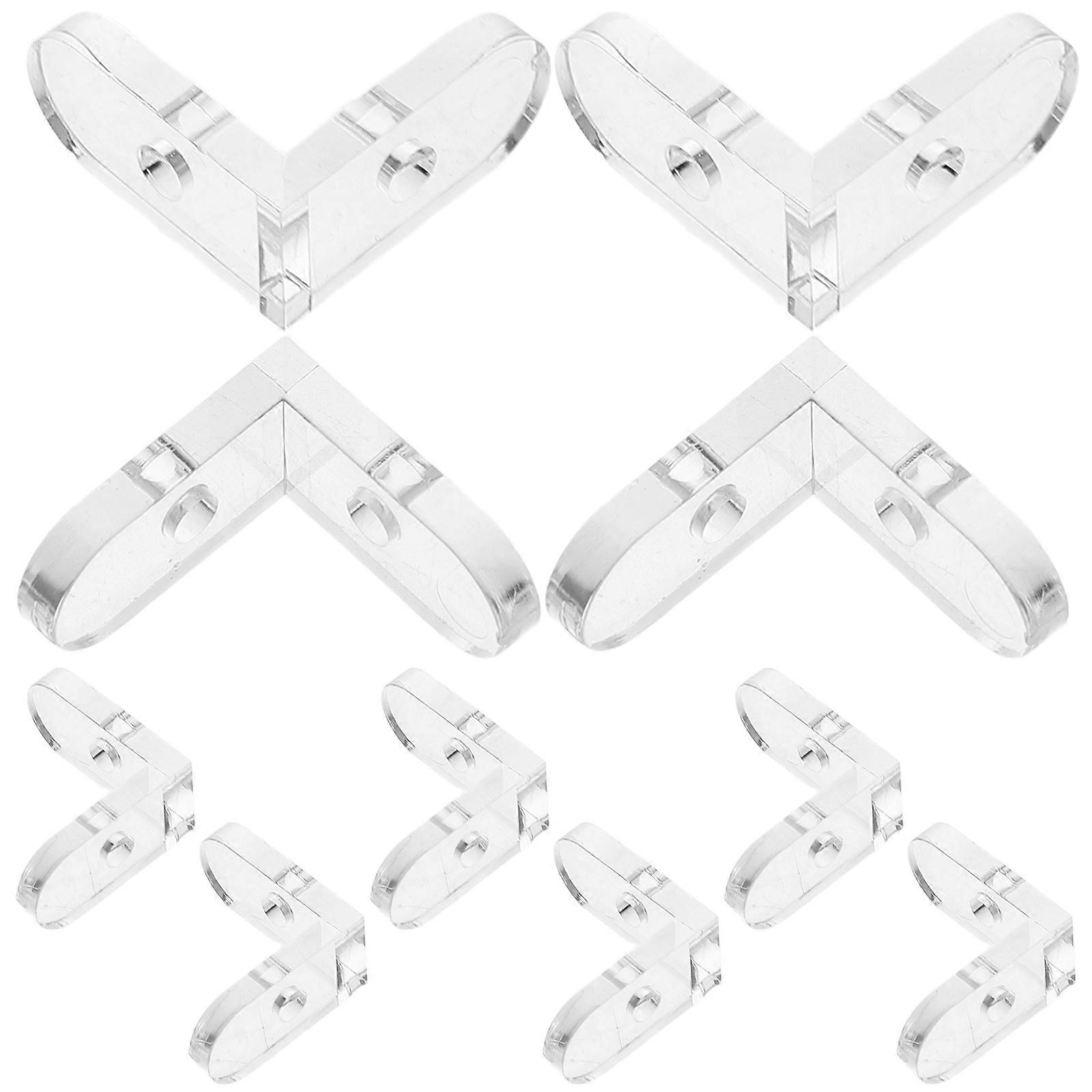 MLINS 15pcs Transparent Acrylic Angle Braces Connectors Brackets Corner Supports Fasteners