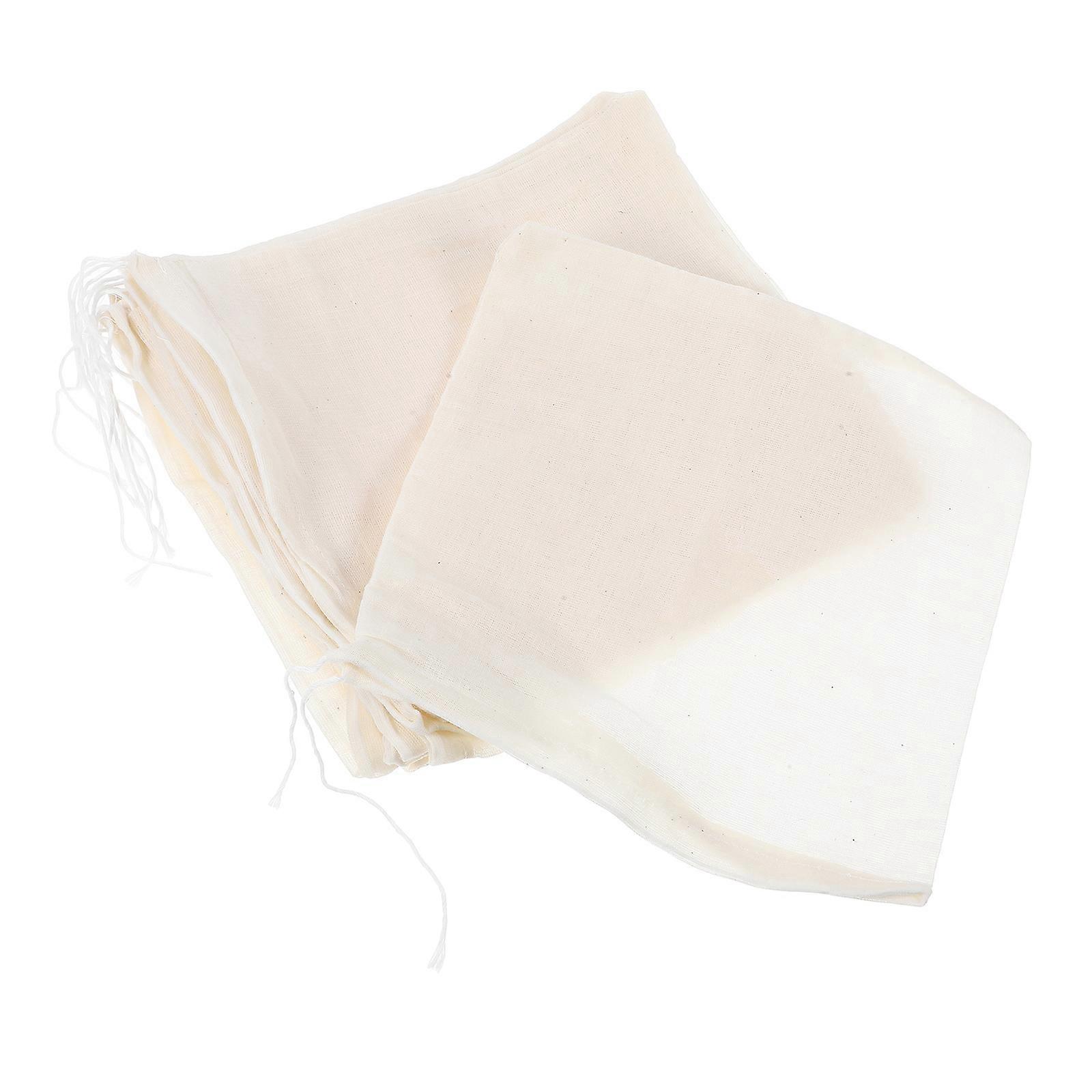 10pcs Reusable White Muslin Drawstring Bags for Tea, Spices, Herbs Straining – Ideal for , Cooking, and Home Use