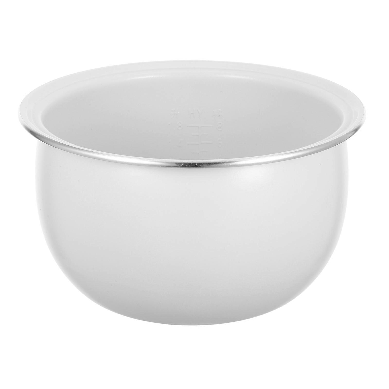 Household Cooker Inner Pot Ceramic Glazing Rice Cooker Replacement Pot For Family Meal Preparation White 9.3×9.3×5.1in Easy Cleaning 1Set