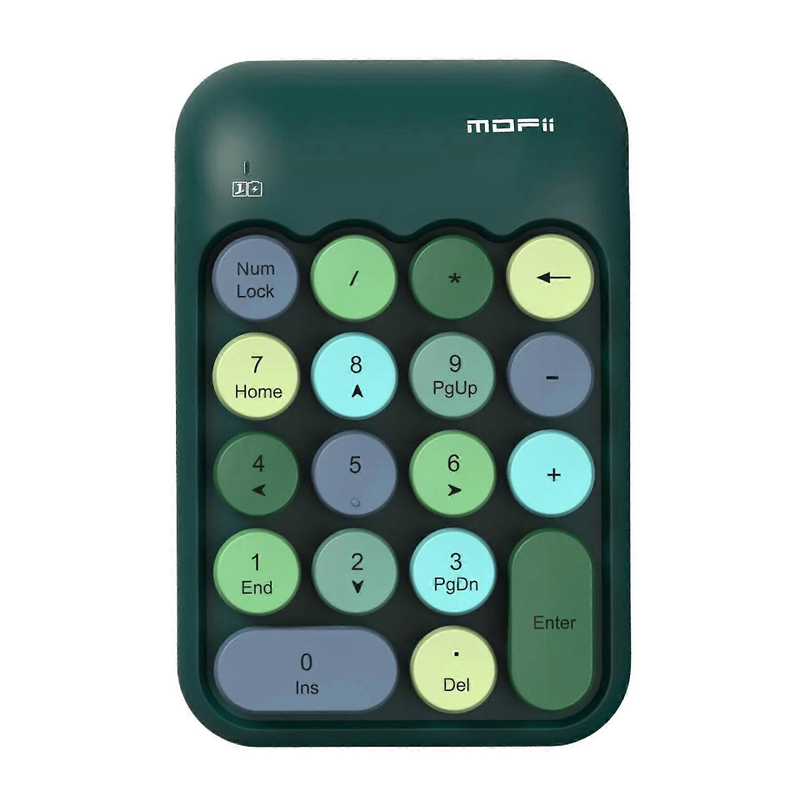 Retro Mechanical Feel Wireless Numeric Keypad,Mini Portable USB Number Pad,2.4G External Numpad for Laptop Computer,Colorful Backlit Calculator Keybo