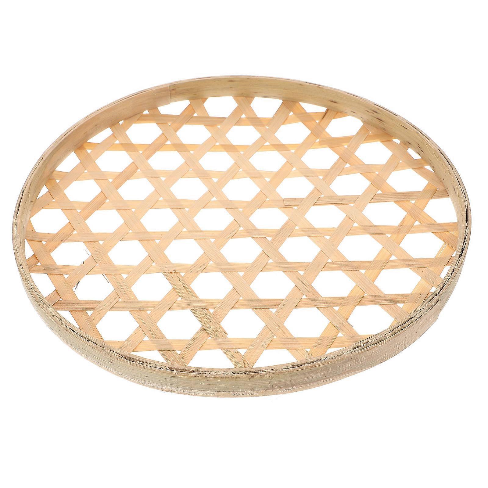 Bamboo Weaving Colander Basket for Home Storage and Display Assorted Color Synthetic Material