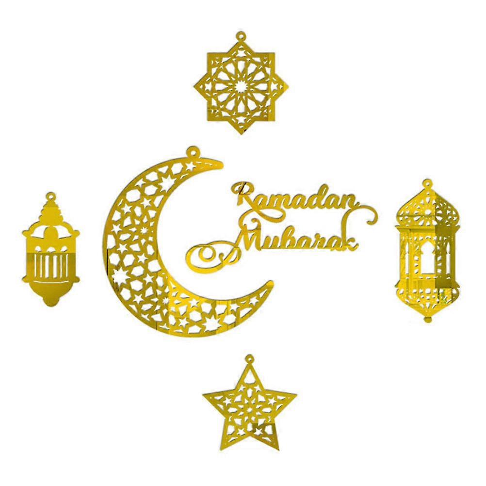 Eid Mubarak Bunting Islamic Decorations For Home Creative Pattern Pendant Ornaments 1Set