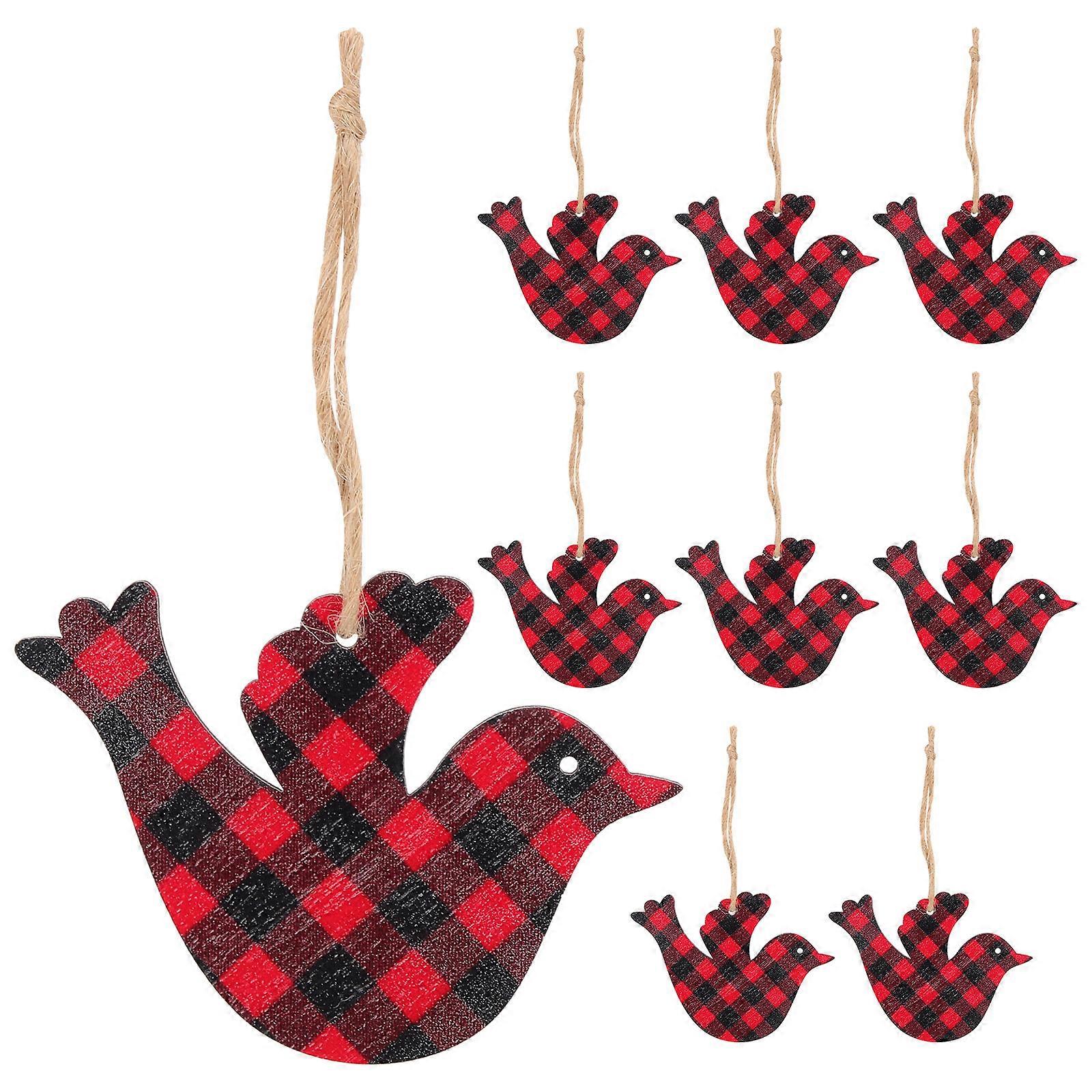 Adorable Wooden Christmas Hanging Ornaments For Family And Friends In Multi Color For Home And Garden Decoration 10Pcs