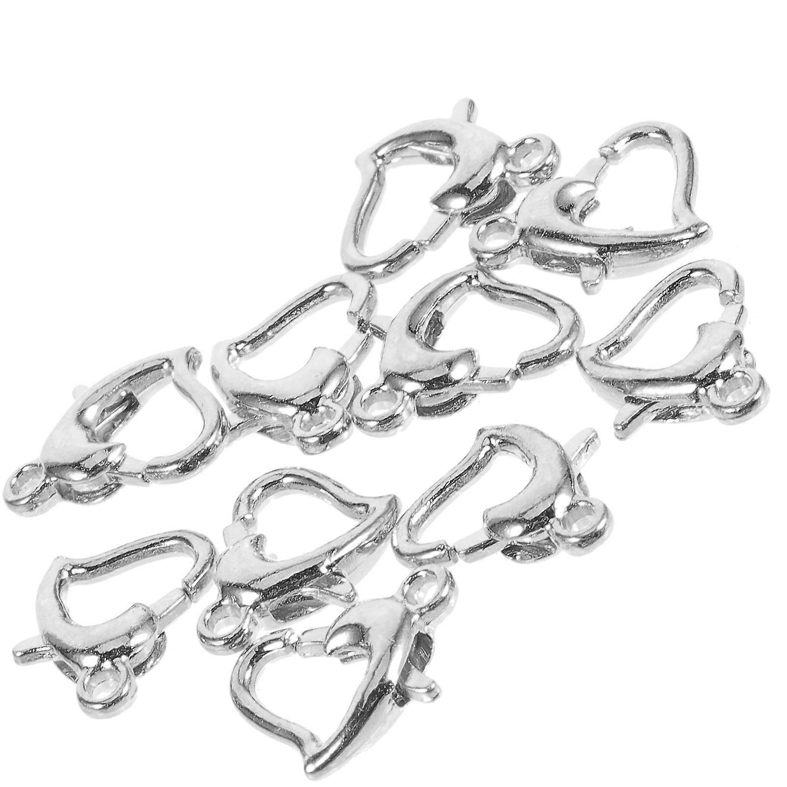 10pcs Silver Metal Lobster Clasps for Necklace DIY Jewelry Making and Key Ring Accessories
