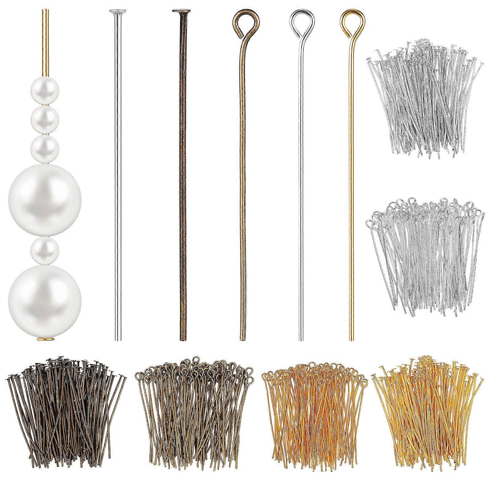 Jewelry Making Pins with Flat Ends for Craft Use Easy to Use Iron Multi Color Variety 1 Set Bulk Supply