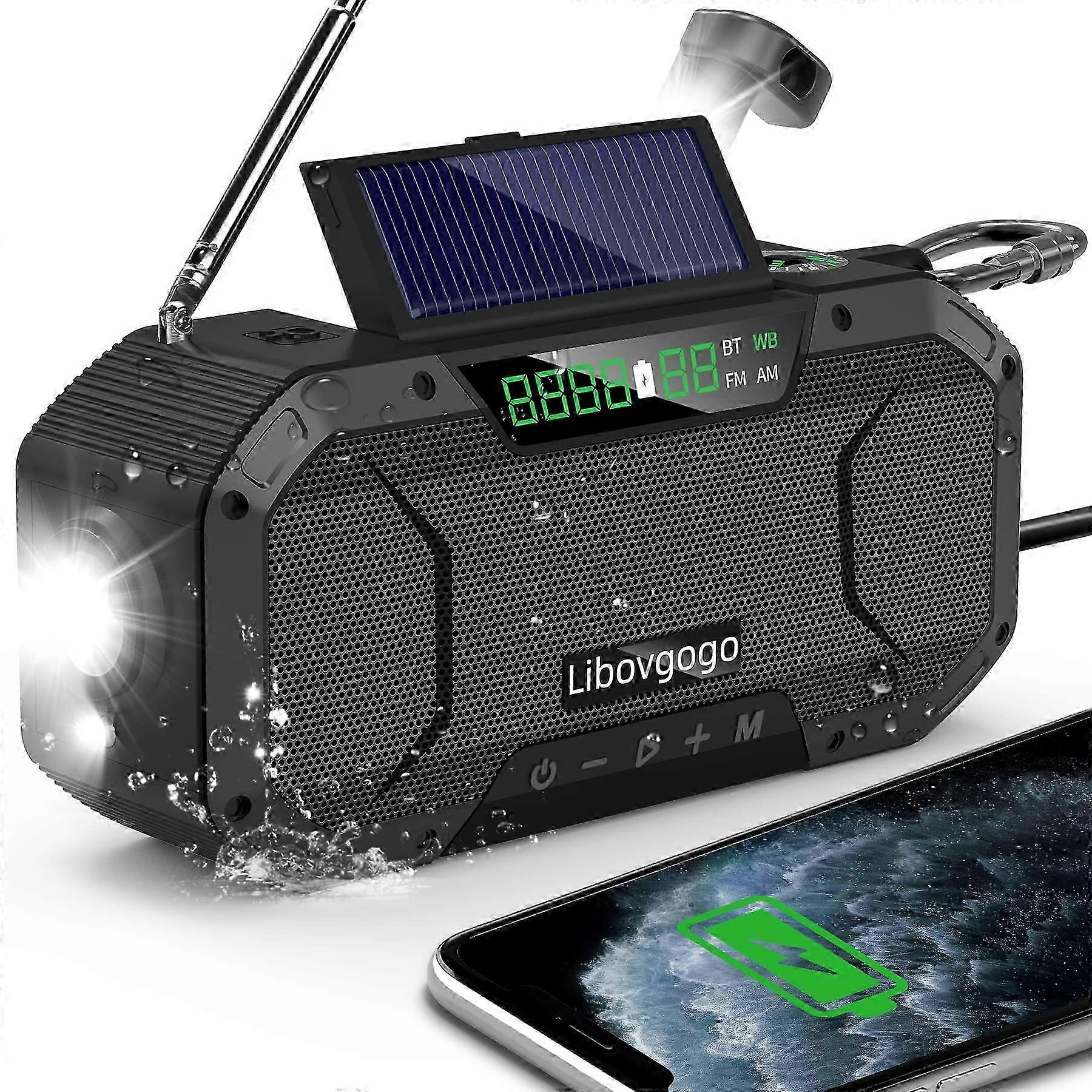 Bluetooth Speaker with Emergency Radio Function for Survival Situations
