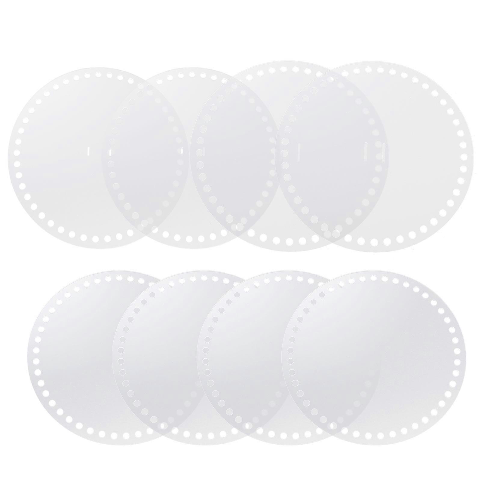 FRCOLOR 8pcs Transparent Acrylic Round Shape Board DIY Tools for Crochet Bag Making