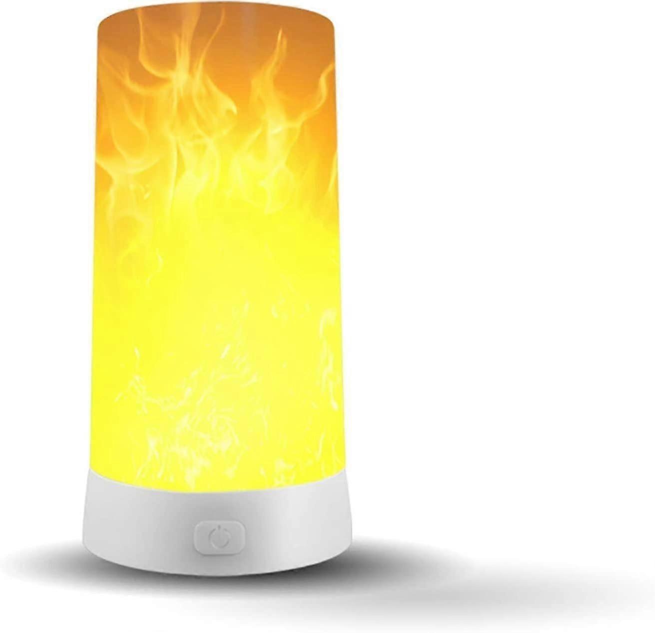 Flammeneffektlicht, LED-Flammeneffektlicht mit Knopf, wiederaufladbarer USB, LED-Flammeneffektlicht für