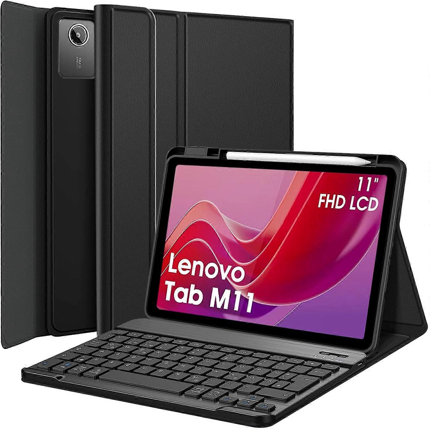 Keyboard Case for Lenovo Tab M11 11 Inch 2024, Slim Protective Cover with Magnetic Removable Wireless QWERTZ Keyboard