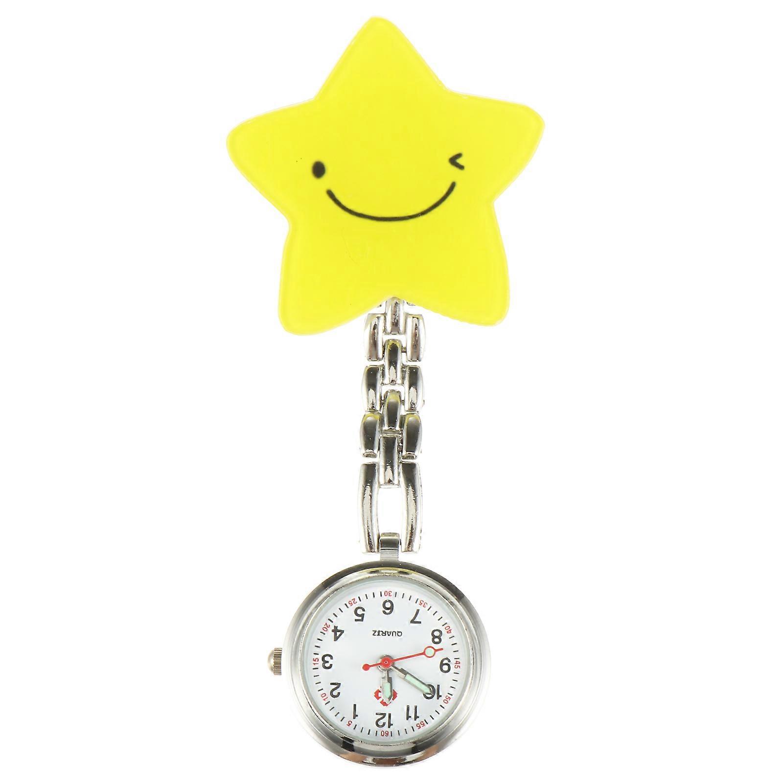 Fashion Nurse Watch with Luminous Feature Great Nurses and Students Portable Yellow Alloy