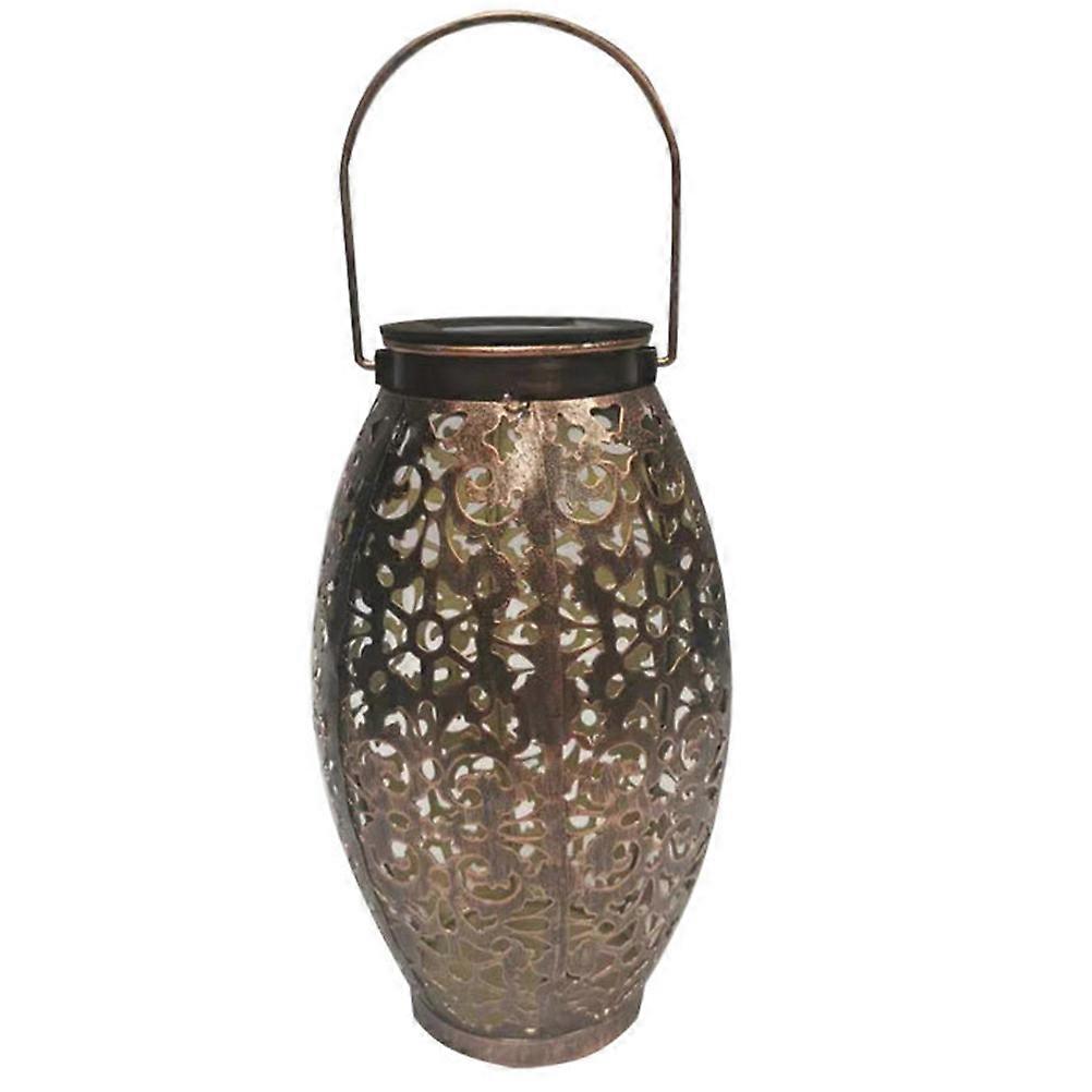 Decorative Yard Lamp with LED Solar Light for Home Use Waterproof and Durable Metal Light Brown 1Pc