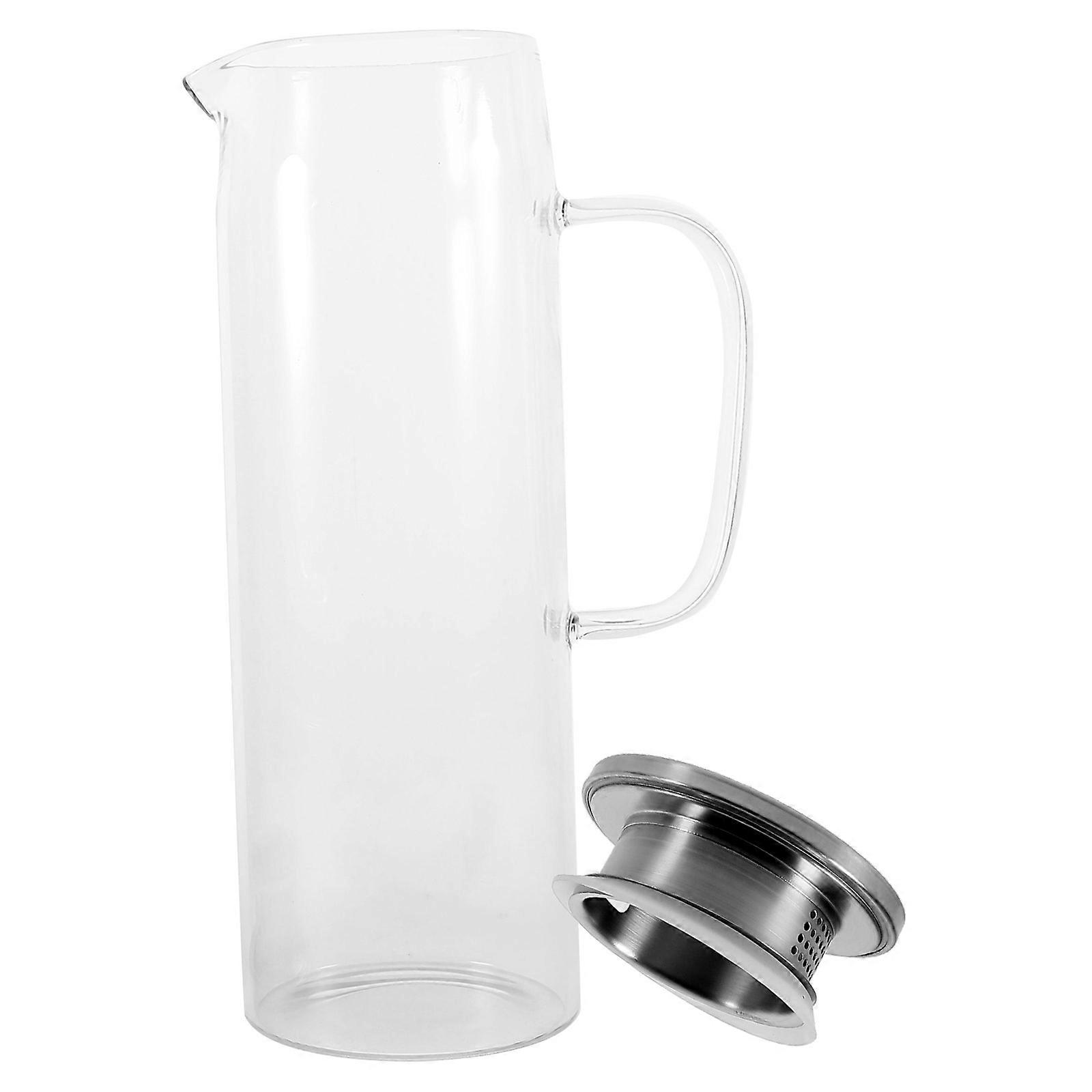 Transparent Glass Water Pitcher with Lid for Storage Large Capacity Safe and Portable