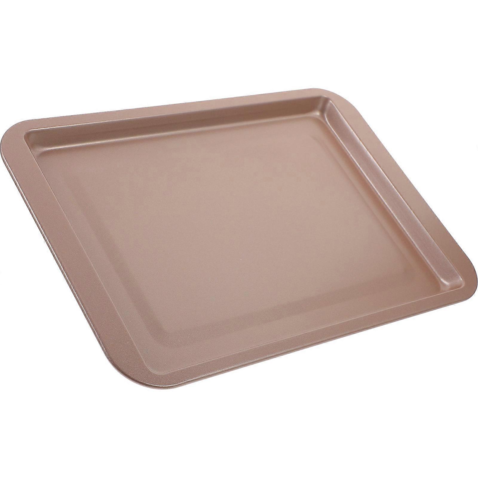 Baking Pan Nonstick Cookie Sheet Rectangle Ideal For Home Bakers Featuring Rose Gold Finish 1Set