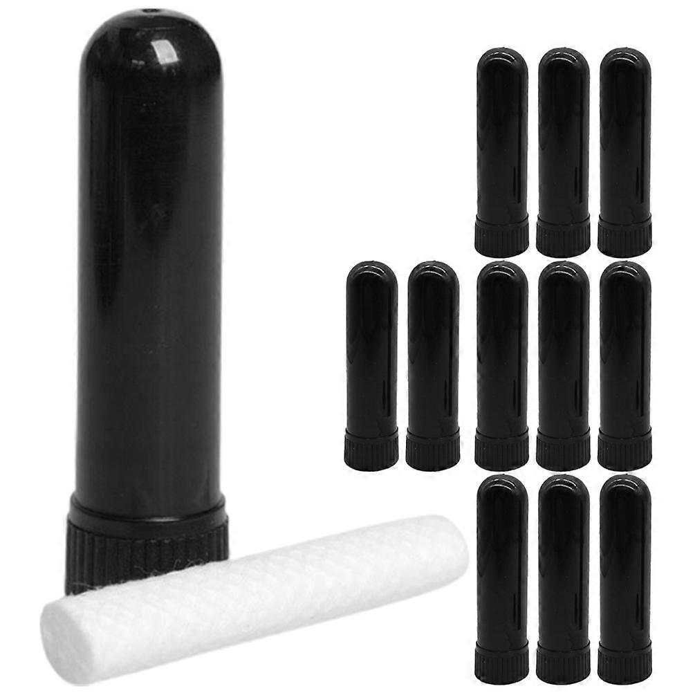 Black Essential Oil Nasal Stick for Home Use Compact Design 12pcs PP Cotton Strip