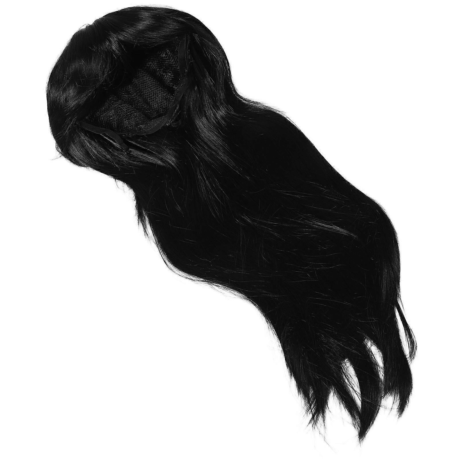 Synthetic Long Straight Wig with Natural Bangs – Lightweight, Realistic Hair for Cosplay, Parties, and Everyday Wear, Washable