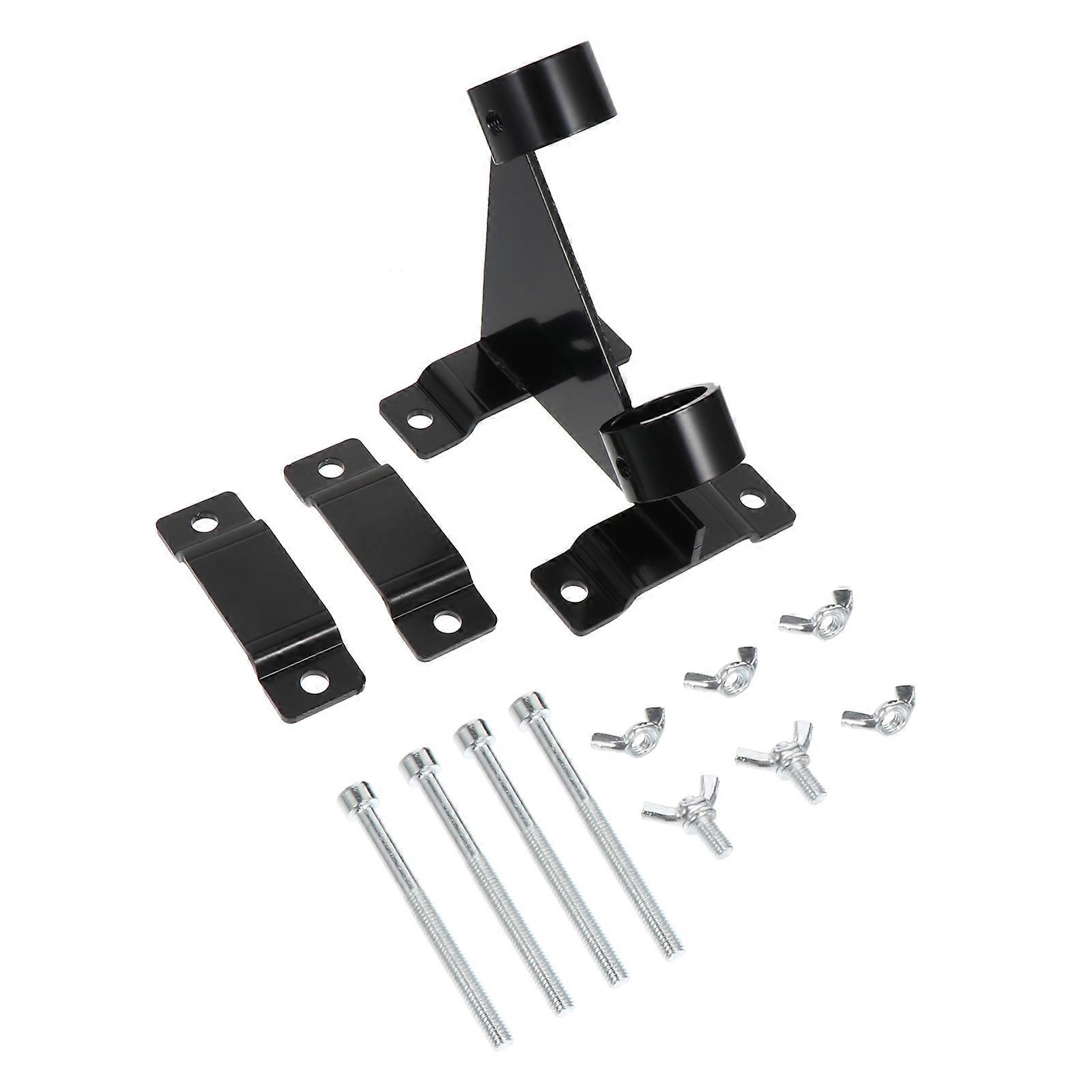 Fixing Flagpole Bracket 1PC Outdoor Use Black Square Durable Construction Simple Design