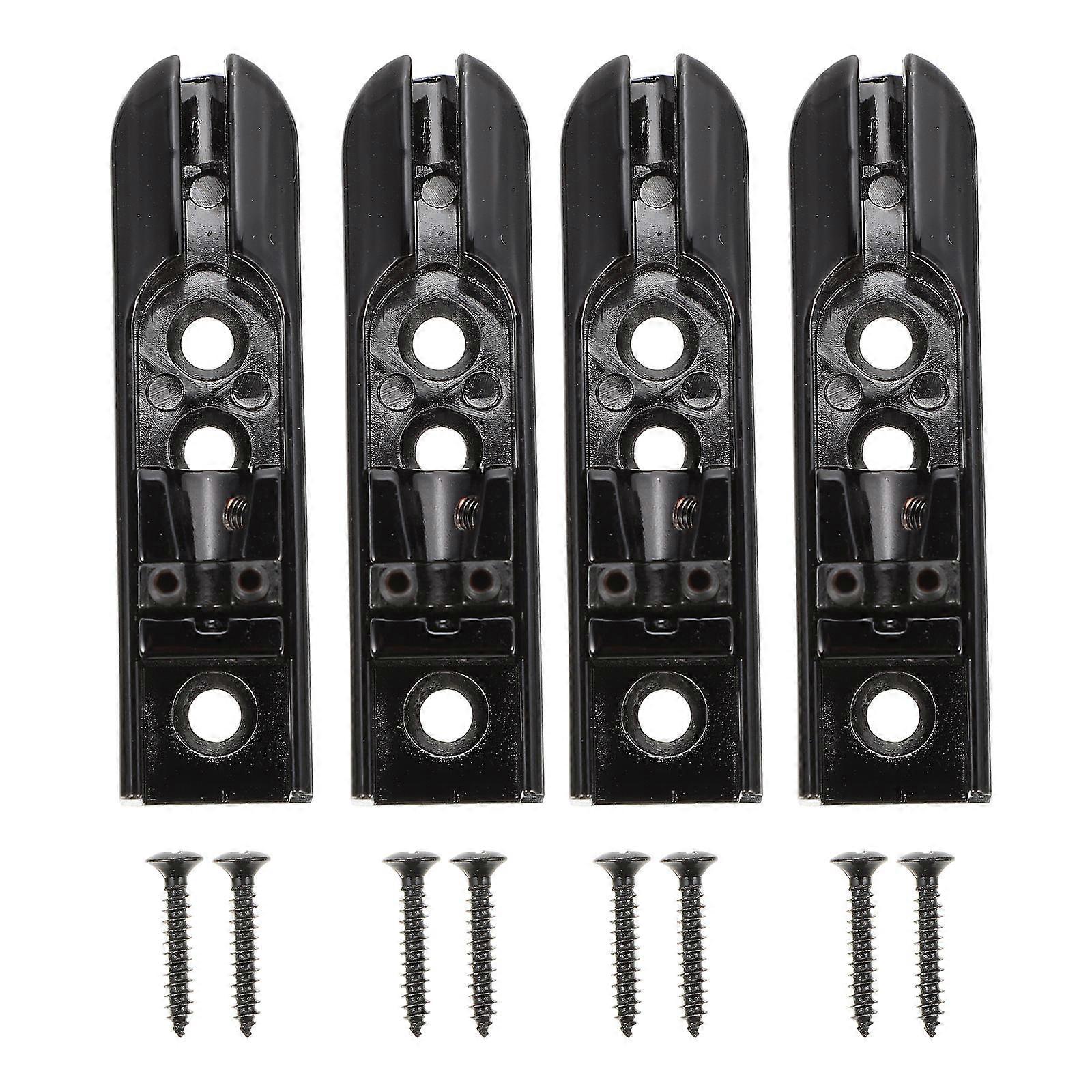 Metal Guitar Bridge Saddle Set For Ukulele And Bass Players In Black With String Adjustment Function 4 Sets