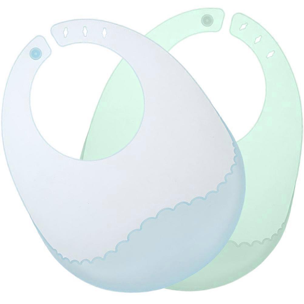 2pcs Silicone Bibs with Pocket Design for Soft Feeding, Breathable Drooling Protection