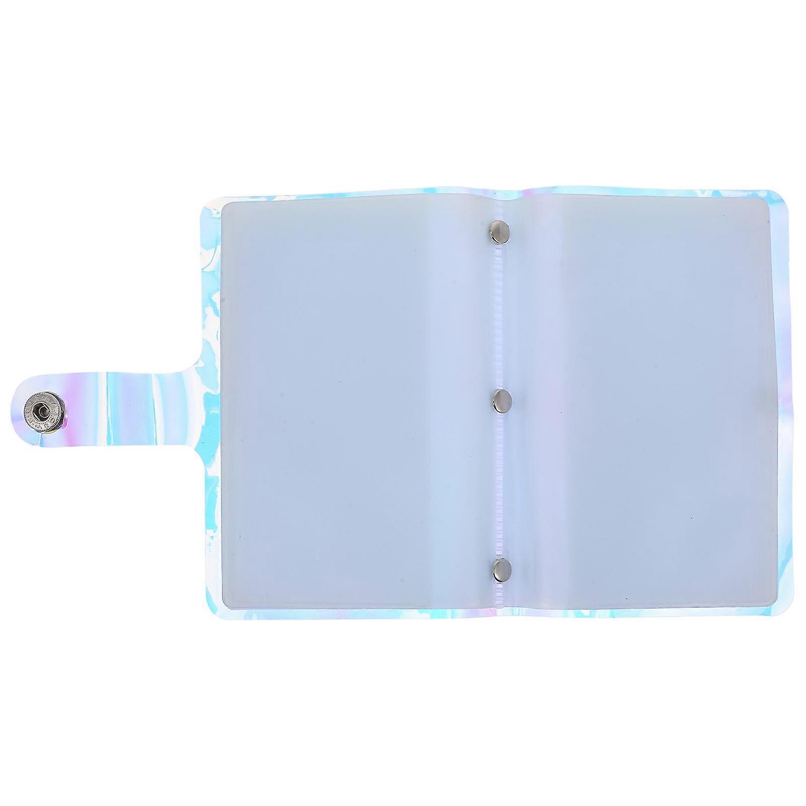 Nail Stickers Display Book for Storage Use with Sky-blue Cover and Transparent Design 7.5 x 9.5