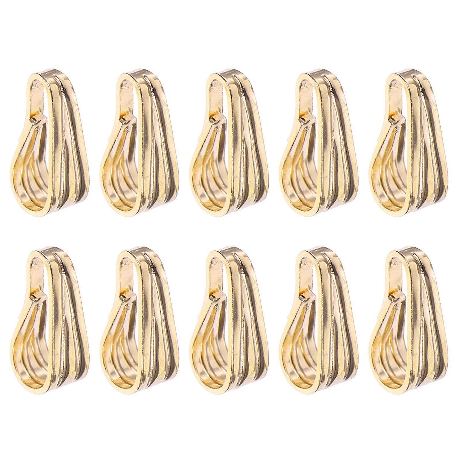 Golden 925 Silver Pendant Clasps for DIY Jewelry Making with Smooth Surface and Durable Design 10pcs