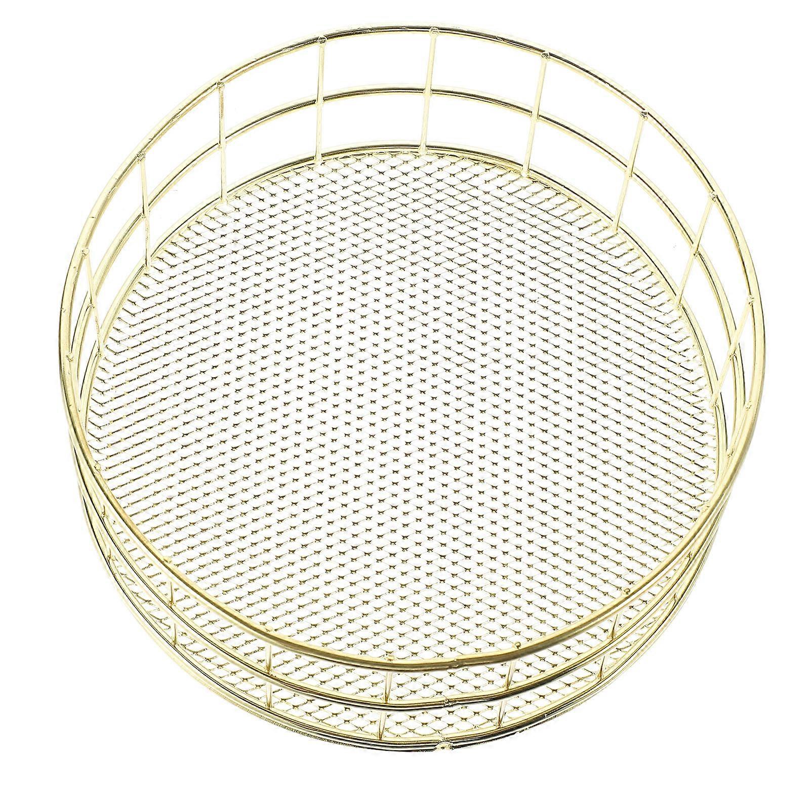 Wire Baskets For Storage And Organization At Home In Golden Iron Perfect For Craft Room And Closet Use 1Pcs