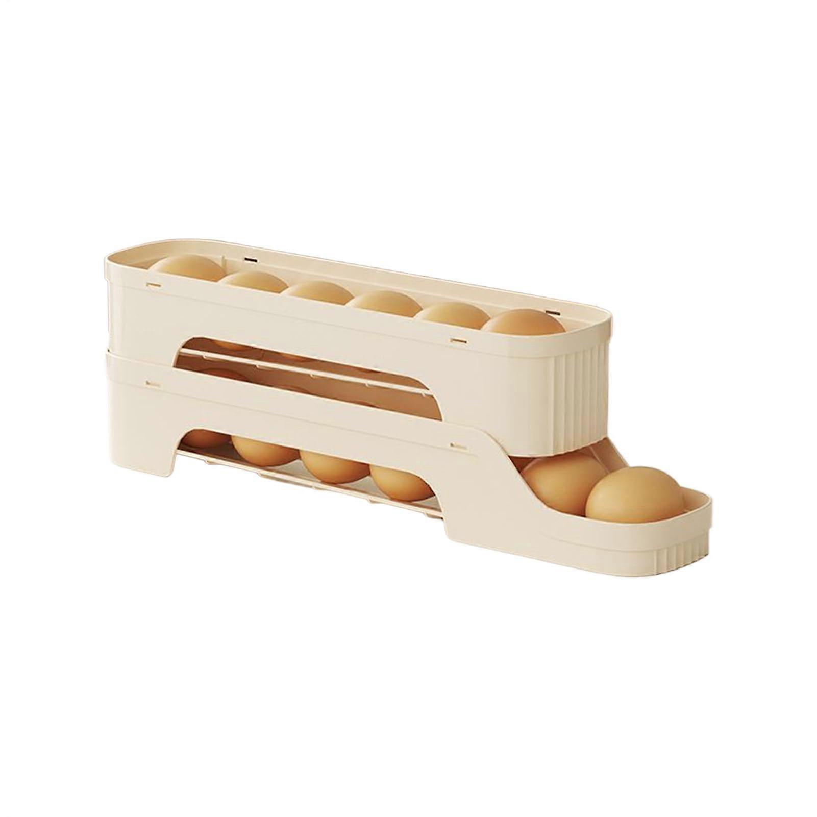 Egg Roll Dispenser for Refrigerator, Egg Holder Automatic Egg Dispenser Stackable DIY and Storage