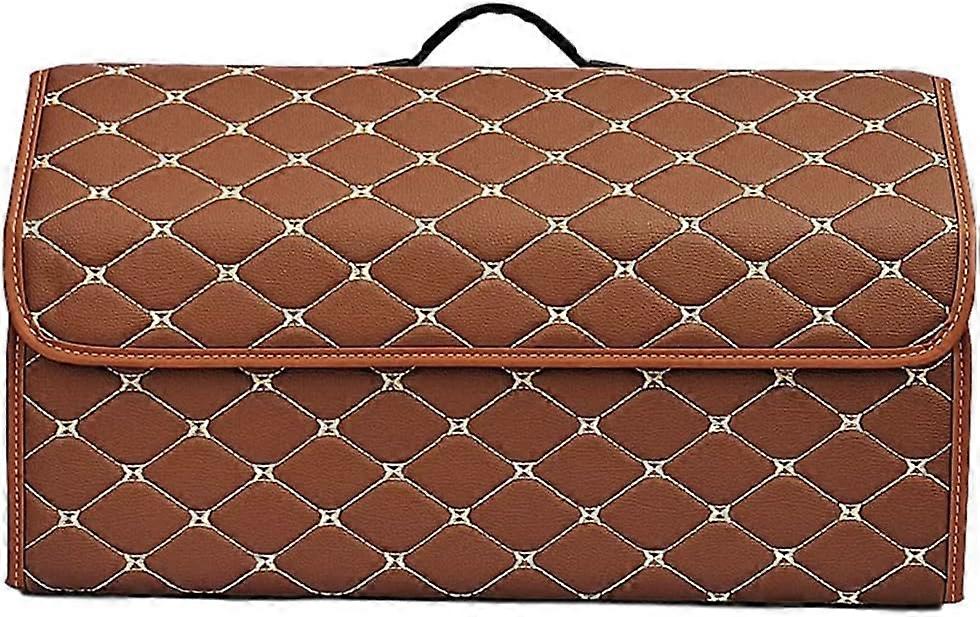 Kofferraum Organizer for Volvo XC40 XC60 XC90 C30 V40 V60 V90 Large Foldable Trunk Organizer With Lid And Handles Brown