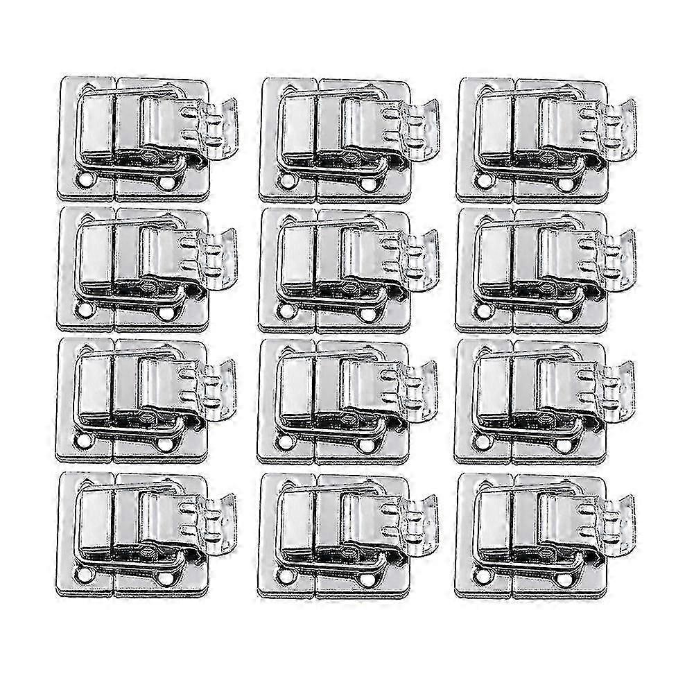 12pcs Silver Fastener Toggle Latches Catch Suitcase Boxes Buckles Trunk Lock