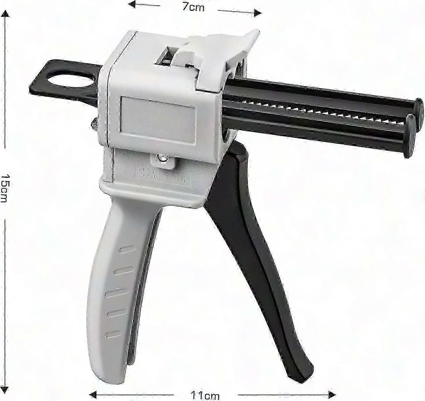 Pistola dispensadora de cola epóxi AB de 50 ml para mistura 1:1 / 2:1 com aplicador de alça