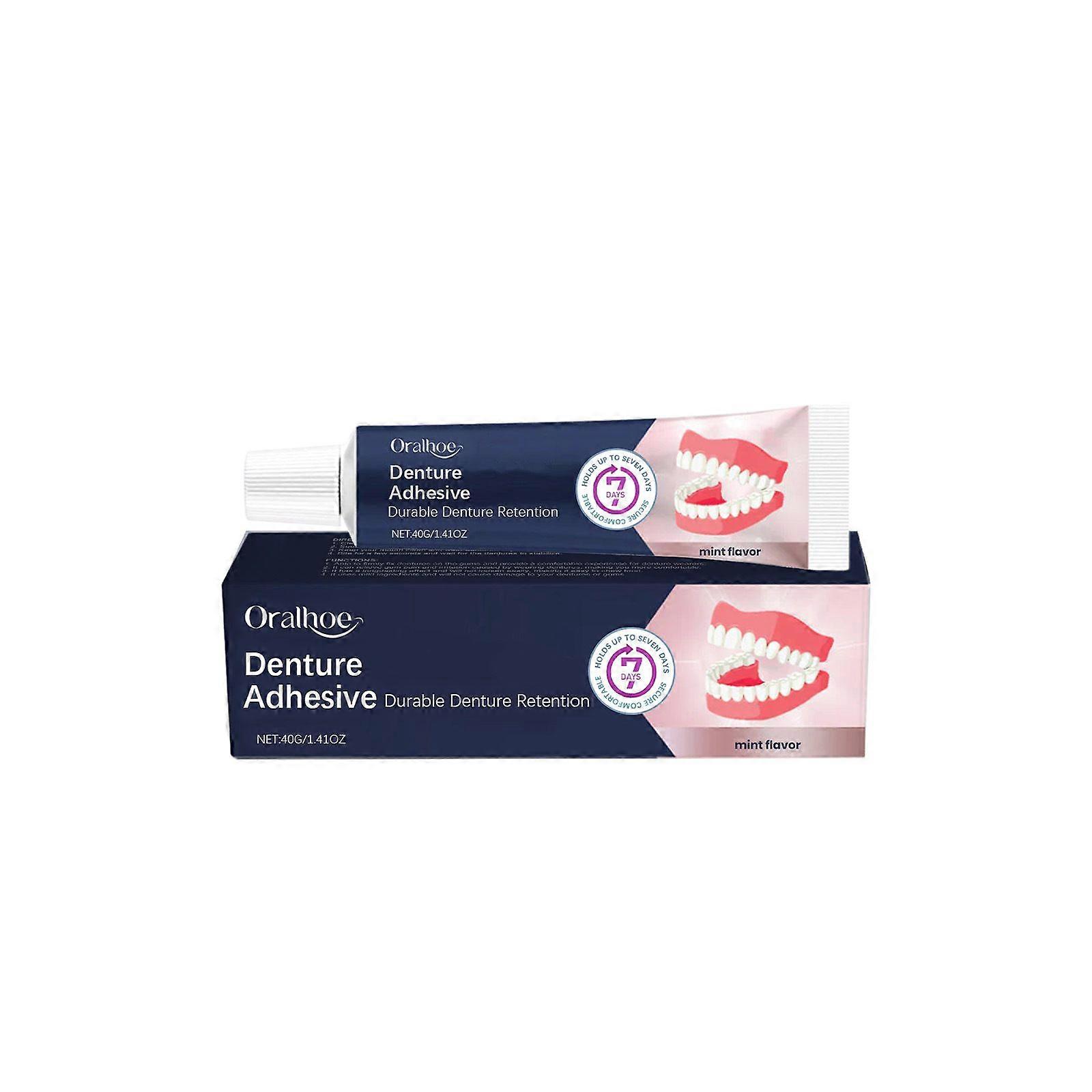 Thermoplastic Denture Adhesive, Extra Strong and Durable Denture Adhesive, Long Lasting, Lasts up to 4 Days, Suitable for All Ages, 40g