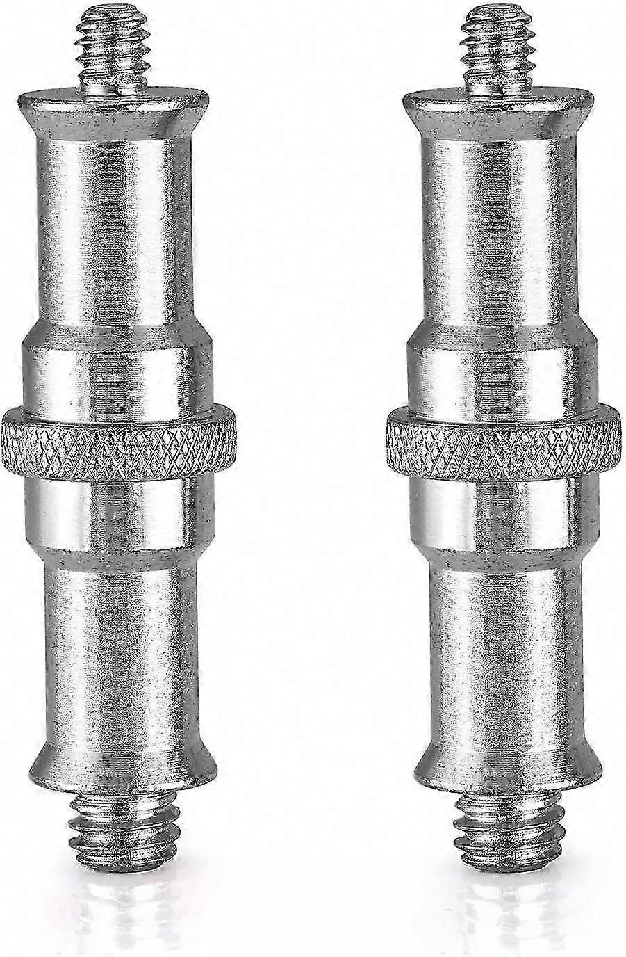 1/4 to 3/8 Inch Metal Threaded Screw Adapter for Studio Light Stand, Flash Receiver, Ball Head - 2 Pack