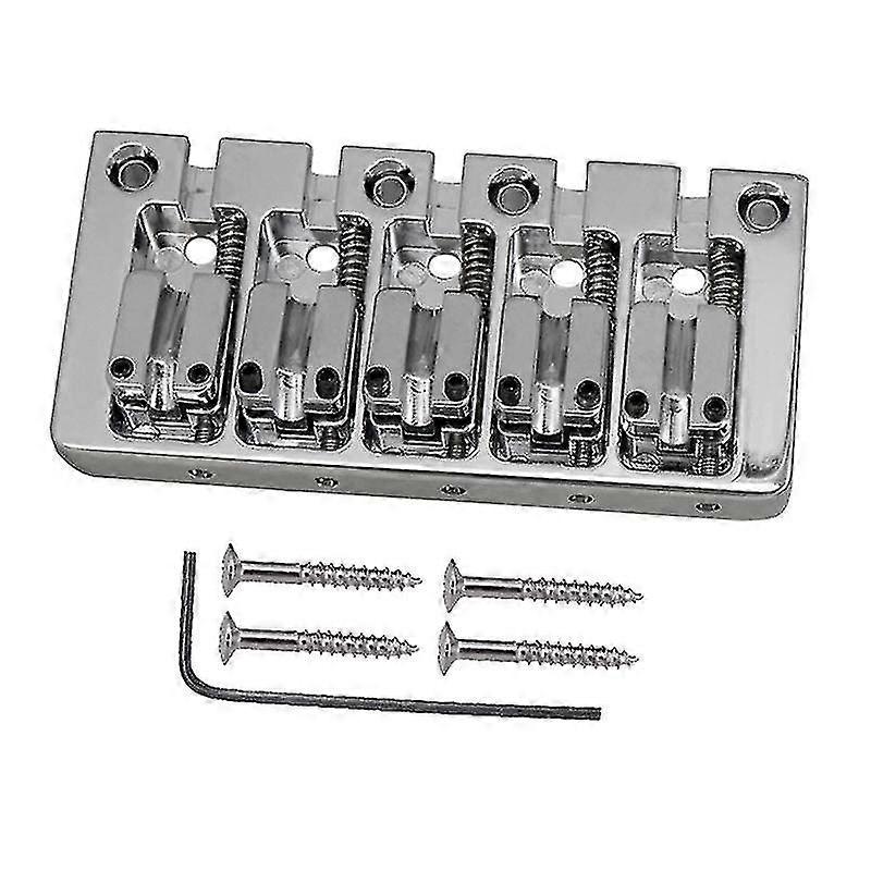Saddle Bridge with Fine-tuning String Plate for 5 String Electric Bass Guitar