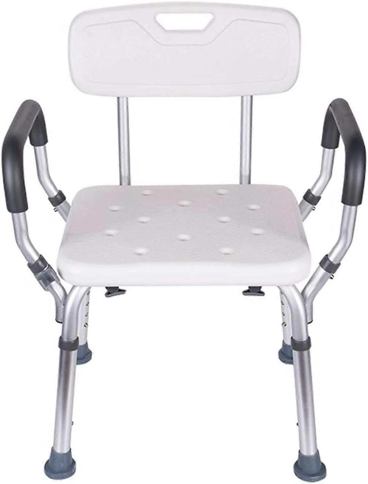 Shower Seat Bench for Disabled Seniors Adjustable Removable Bathroom Stool (White 40*33cm)