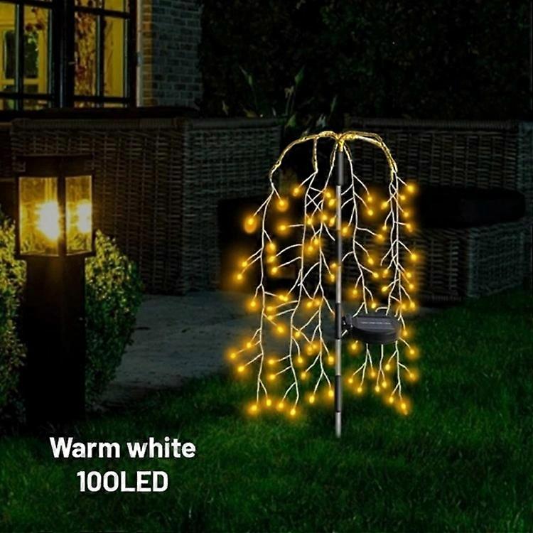 100LED Ground Insert Solar Fireworksht Courtyard Garden Lawn Decoration Simulation Fireworks