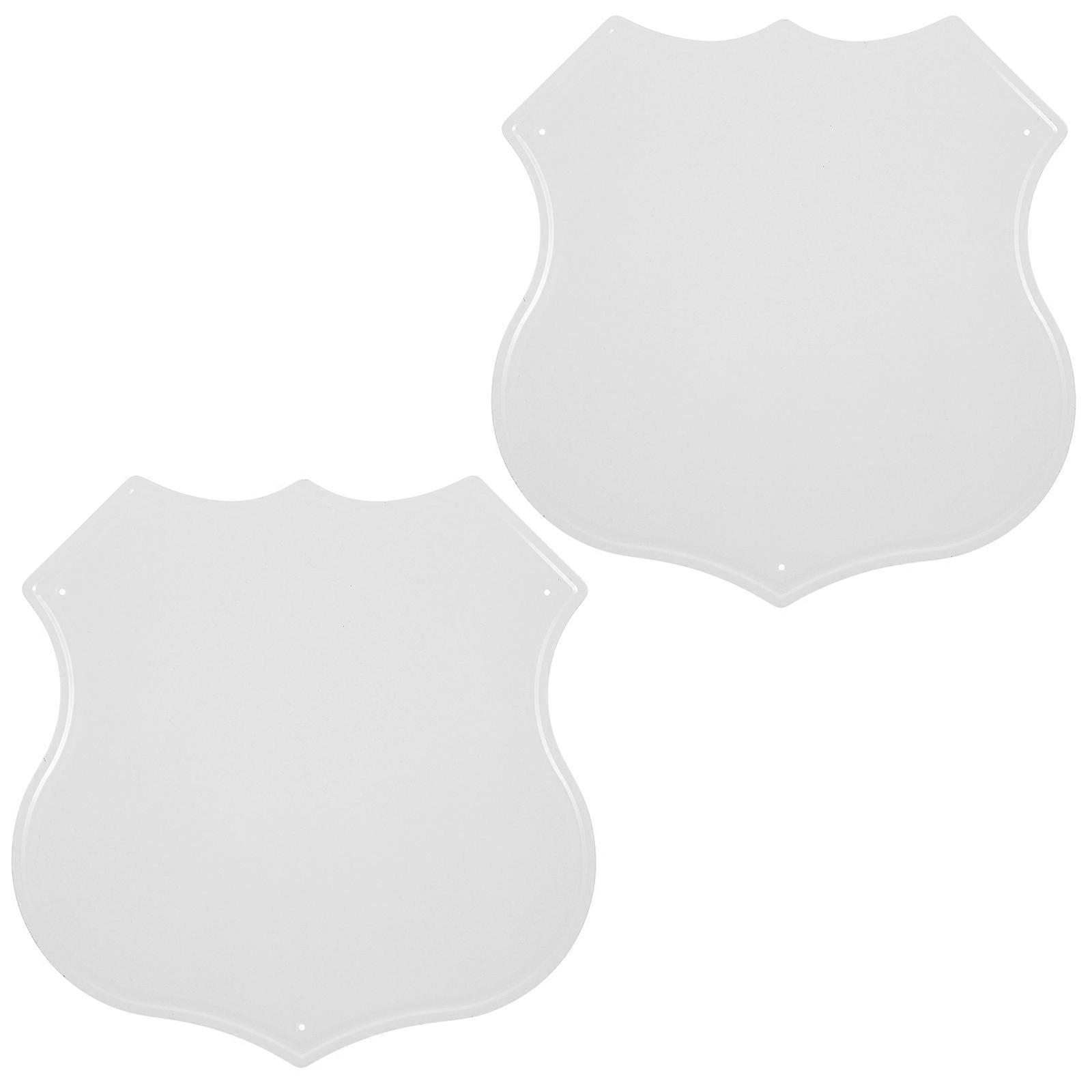Metal Blank Panel Shield Shape for Diy Lovers Iron White with Printing Feature 2Pack