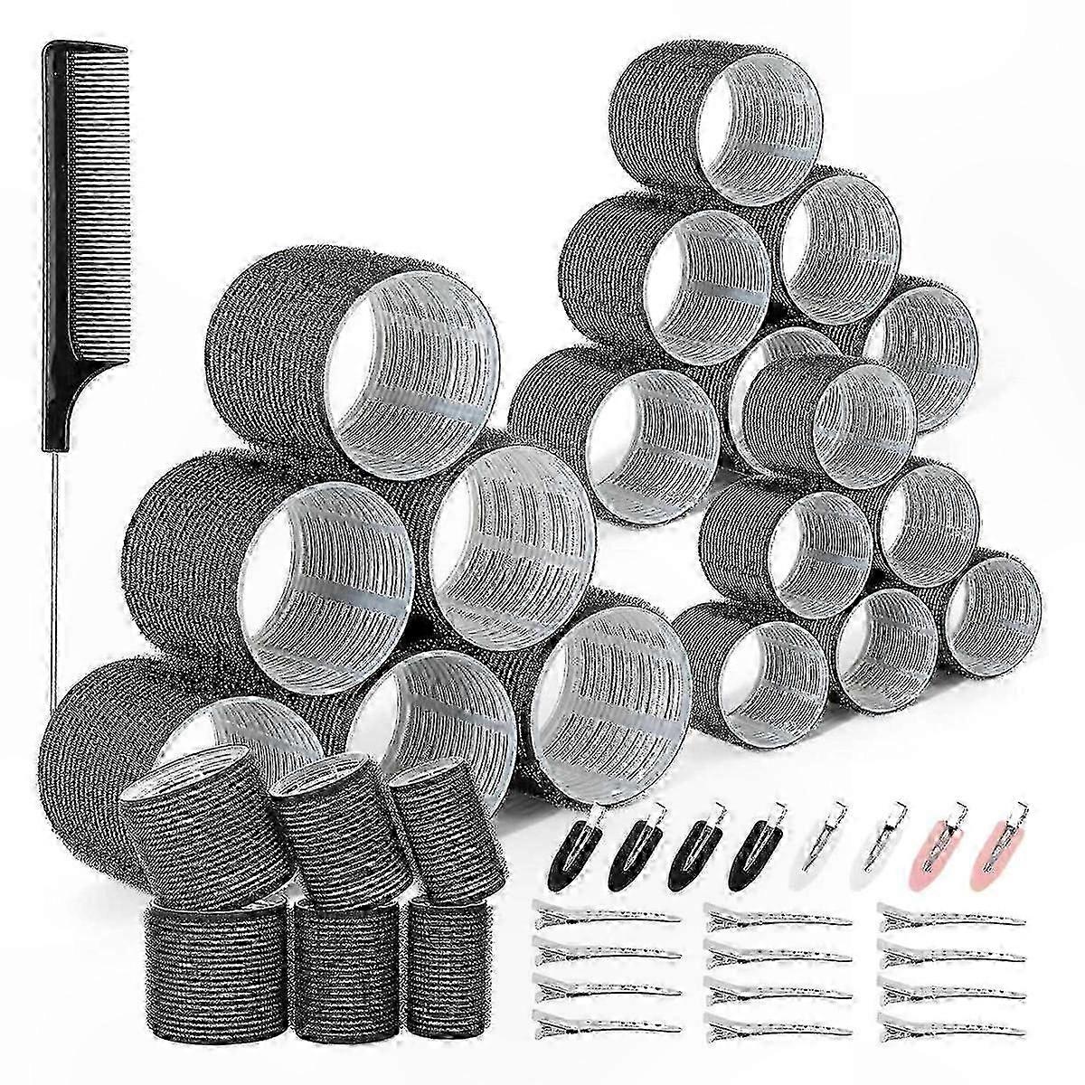 Hair Curlers Set with Clips, 3 Sizes Including Jumbo and Duckbill Rollers (43 Pieces)