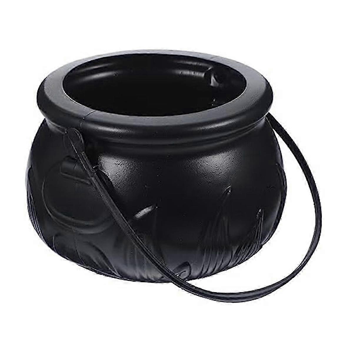 Black Cauldron Plastic Witch Kettle - Patricks Cauldron Wizard Decoration with Candy