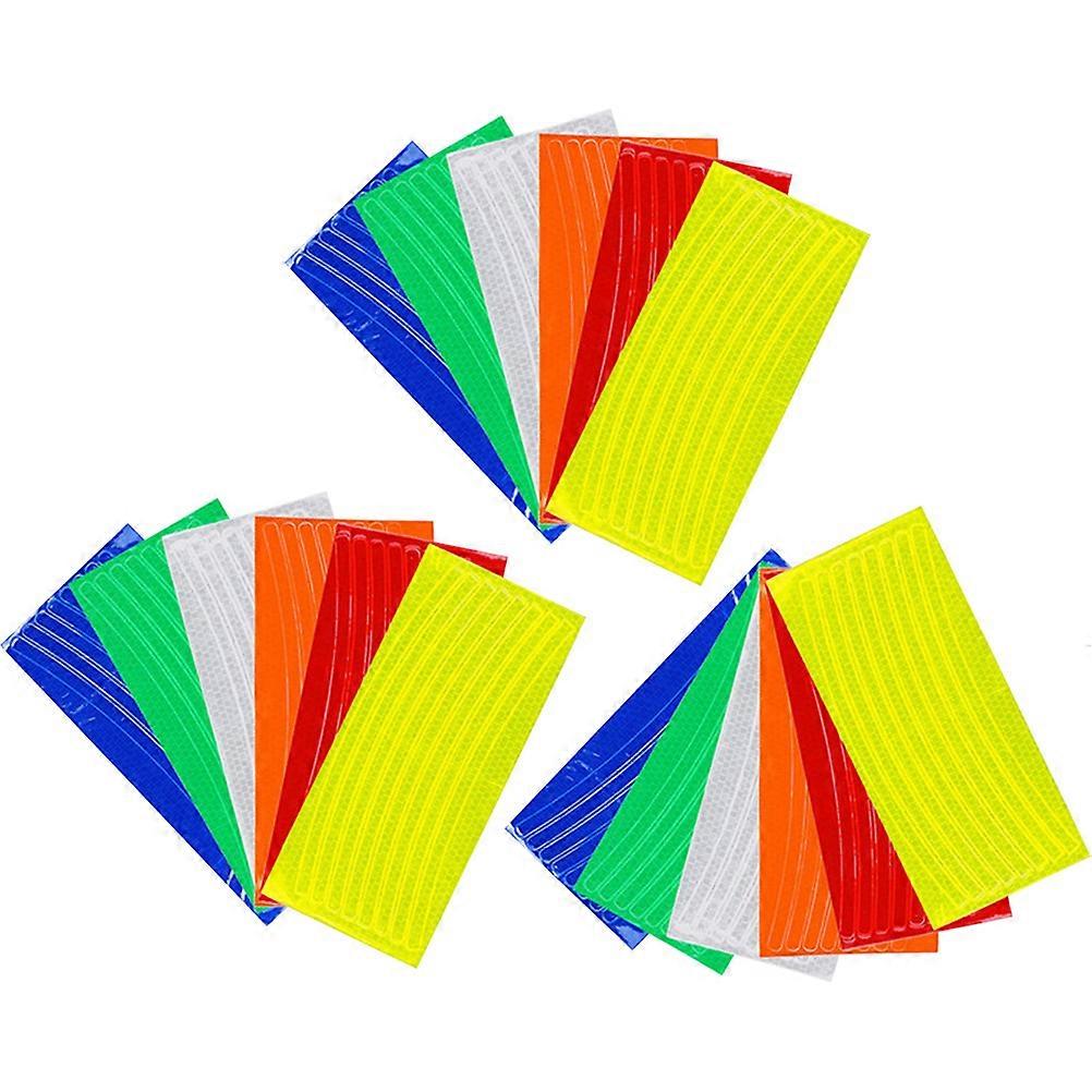 Assorted Color Reflective Car Rim Stickers for Decor with Waterproof Material  18pcs Set