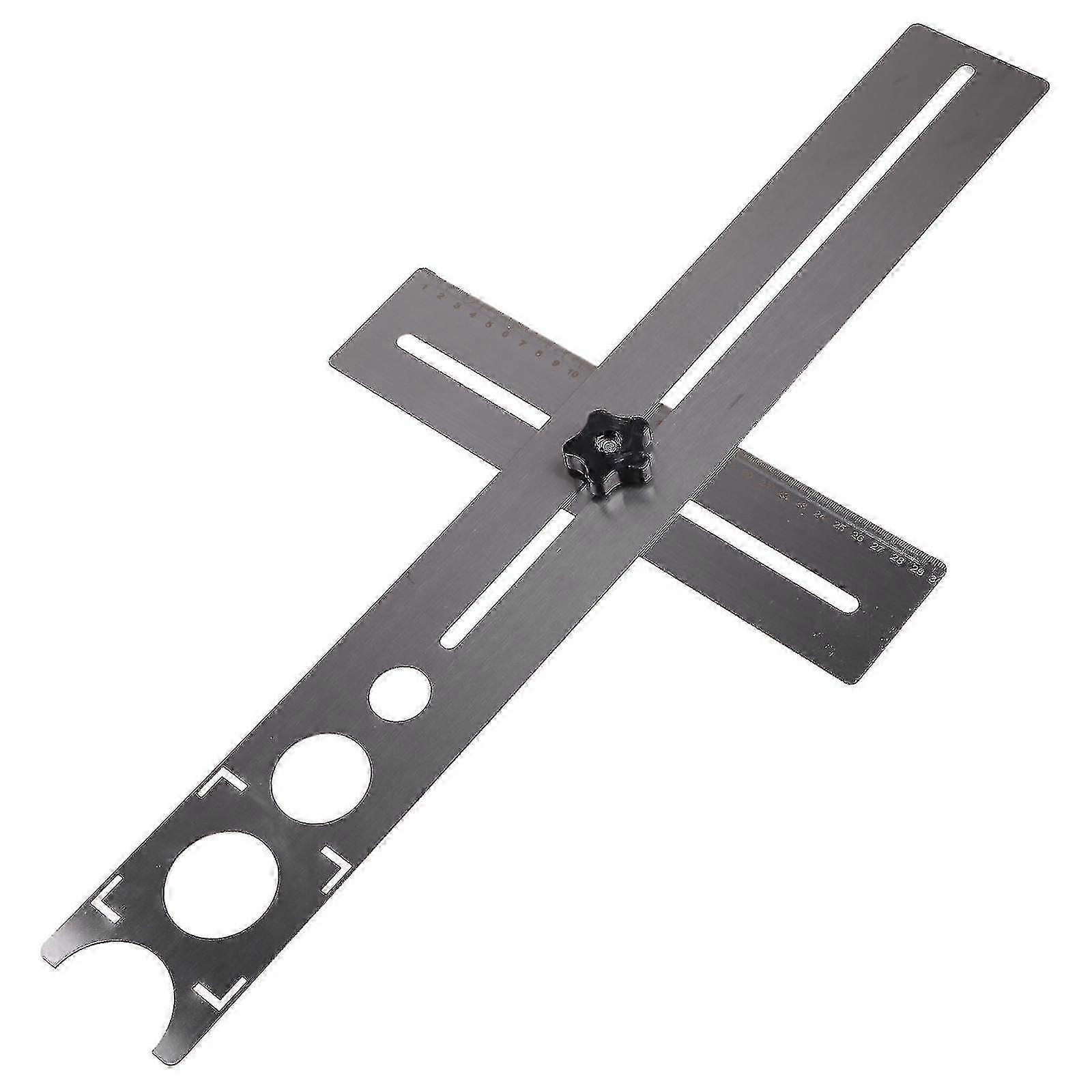 Professional Ceramic Tile Hole Position Locator Ruler with 360-Degree Adjustable Measurement Guide Tool