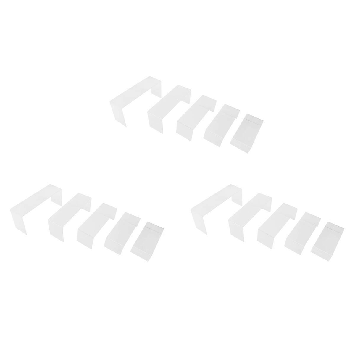 15 Pack Clear Acrylic Display Risers, 5 Sizes Acrylic Jewelry Display Riser Shelf Showcase Fixtures