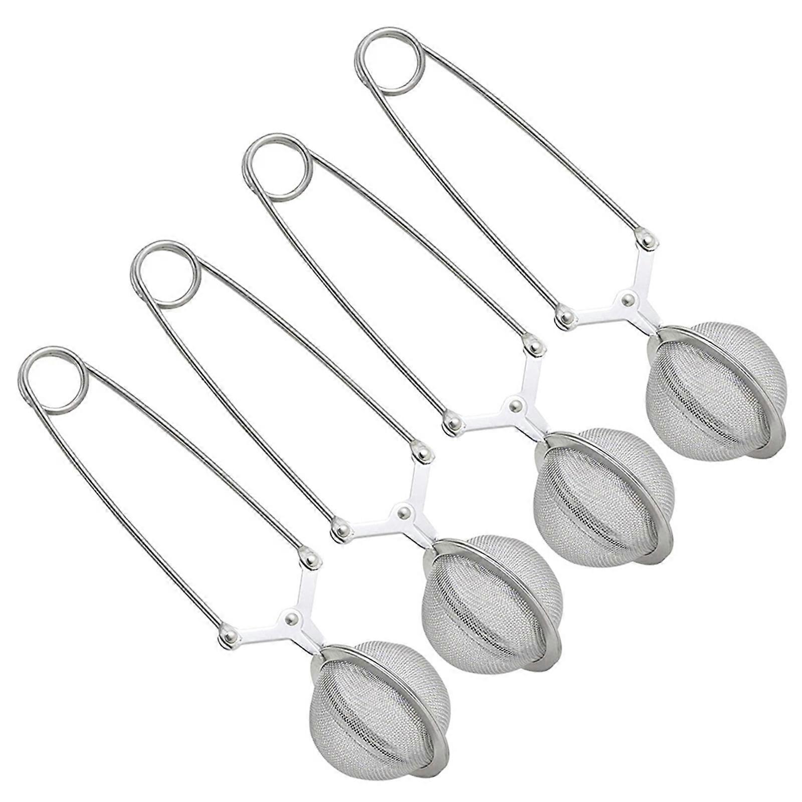 4Pcs Multipurpose Teas Strainer Ball With Clip Mechanism Fine Mesh Design Ideal For Cups Pot Home Office Travel Use Multicolor