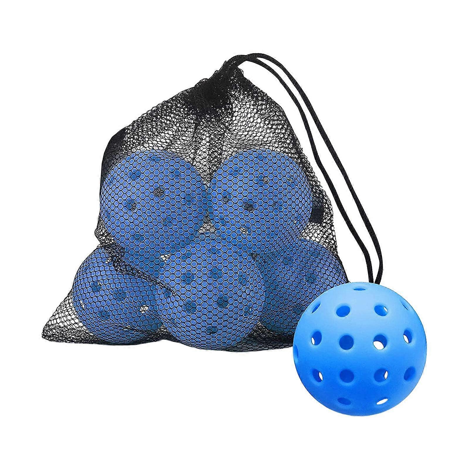 Pickleball Balls 74mm Precision Standard Indoor Competition, Mesh Bag Included, Blue