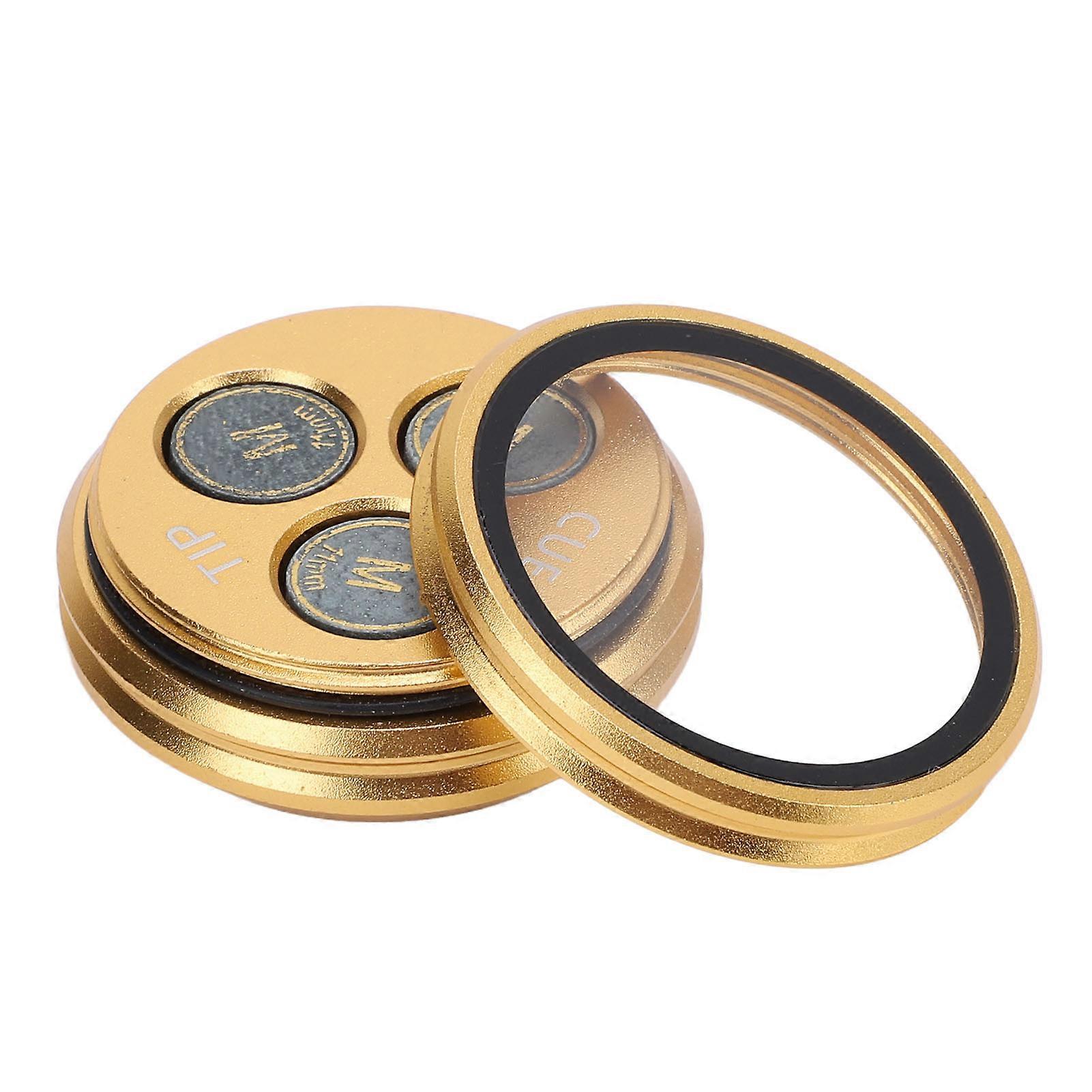 3pcs Green Laminated Pigskin Pool Cue Tips with Storage Box