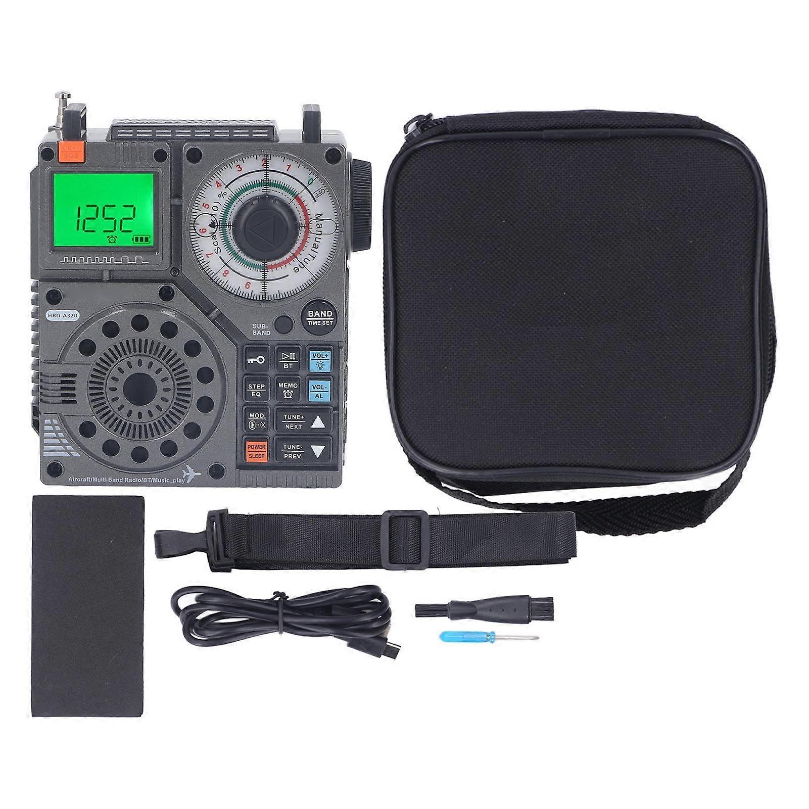 Multi Band Radio Support Bluetooth Memory Card SOS Alarm Air Band Radio Receiver with Flashlight for Emergency