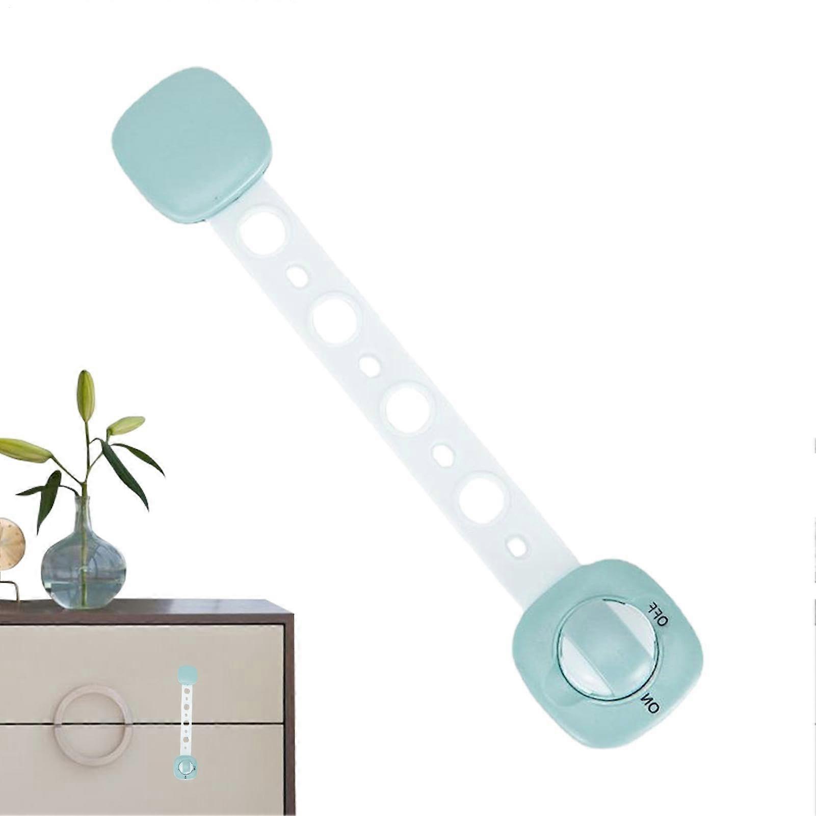 Child Safety Strap, MultiFunction, Double Stronghold, Reusable Locks For ChildProof Drawers  Refrigerator, Toile Blue